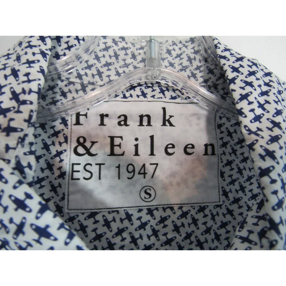 Frank & Eileen Finbar Blue Plane Button Down Long Sleeve Shirt Size Small NWOT